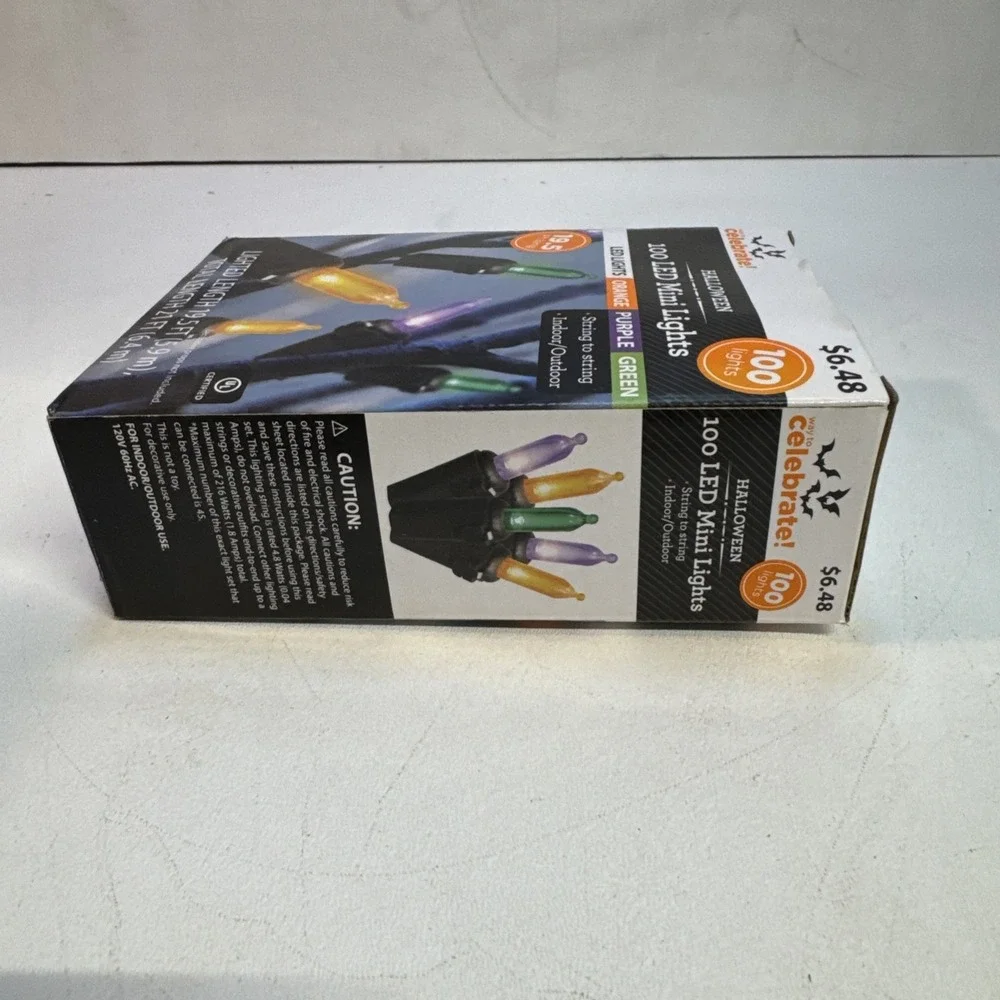 Purple Green Orange Halloween Lights, 20FT 100 Mini Led